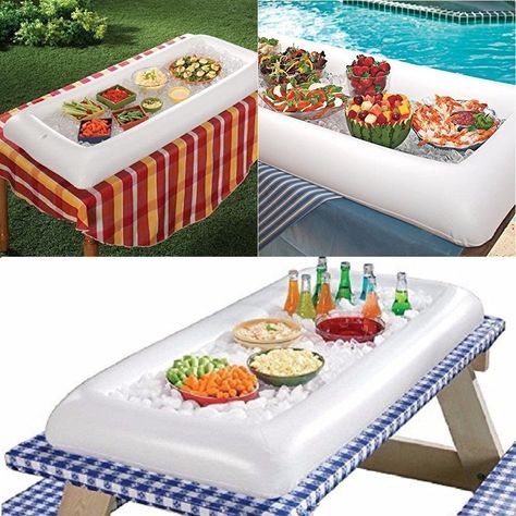 Bar Ice Bucket, Picnic Drinks, Pool Party Supplies, Salad Buffet, Cooler Food, Serving Bar, Ice Bars, Party Appetizers Easy, Drinks Tray