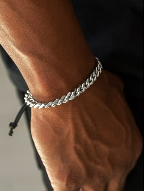 Silver    Zinc Alloy   Embellished   Jewelry Vintage Style Jewellery, Estilo Punk, Retro Jewelry, Paparazzi Accessories, Mens Jewelry Bracelet, Chains For Men, Quality Fashion, Chain Link Bracelet, Jewelry Trends