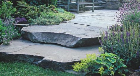 Boulder Steps, Natural Stone Steps, Bluestone Steps, Flagstone Steps, Rock Steps, Landscape Stairs, Stone Step, Step Stones, Exterior House Remodel