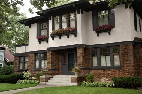 Behr's 2024 Exterior Color Of The Year Tugboat Is Finally Here Tudor Exterior Paint Colors, Tudor Exterior Paint, Exterior Stain Colors, Tudor Exterior, Tudor House Exterior, 2025 Summer, Dark Trim, Exterior Stain, Behr Paint