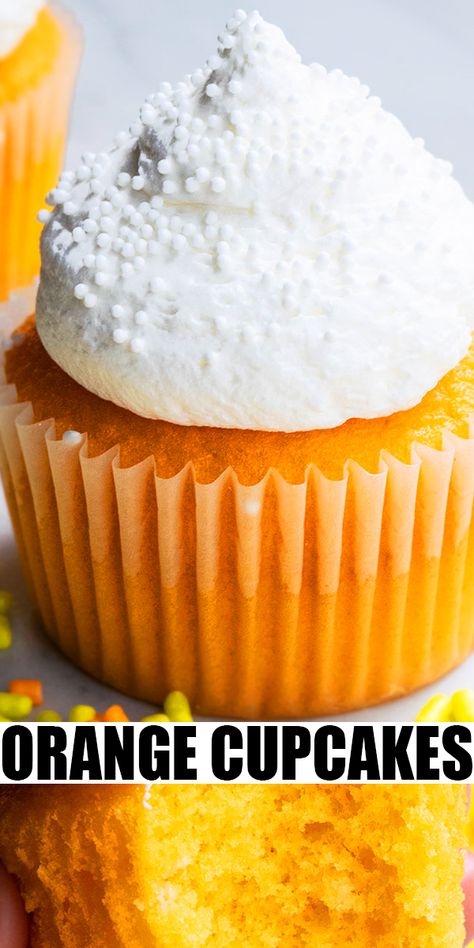 Orange Cupcake Recipes, Citrus Cupcake Recipes, Orange Cupcake Recipe, Citrus Cupcakes, Crush Cupcakes, Cupcakes Business, Orange Creamsicle Cupcakes, Cupcakes From Scratch, Homemade Cupcake Recipes