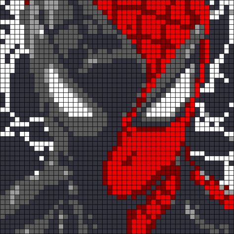 Venom Alpha Pattern, Comic Deadpool, Bracelet Book, Spiderman Venom, Dirk Gently, Grid Patterns, Graph Patterns, Nickelodeon Cartoons, Pixel Art Grid