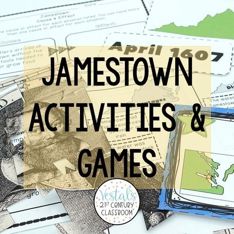 Do you teach Virginia Studies? Here are some of the best Jamestown activities and games to use as part of your Jamestown unit. #jamestown #virginiastudies #vestals21stcenturyclassroom American Colonies Activities, Jamestown Colony Project, Jamestown Activities, Colonies Project, Homeschooling Crafts, Jamestown Colony, Jamestown Virginia, Virginia Studies, Assignment Ideas