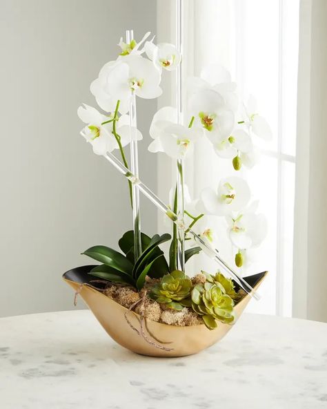 HDLZK John-Richard Collection Cambridge Orchid Arrangement Orchid Flower Arrangements, Centerpieces Ideas, Orchid Centerpieces, John Richard Collection, Silk Orchids, Diy Arrangements, Faux Floral Arrangement, Orchid Arrangements, Arrangement Ideas