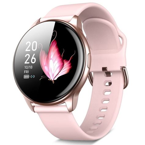 moreFit Smart Watch for Women, 1.3" Full Touch Color Screen Smartwatch with Heart Rate and Sleep Monitor, IP67 Waterproof Activity Tracker with Pedometer, Smartwatch for Android and iOS Phones (Pink) Smart Watch For Girls Fashion, Pink Watches Women, Smart Watch For Girls, Pink Smart Watch, Best Watches Women, Smart Watch Design, Stylish Shoes Heels, Watches Pink, Elegant Watches Women