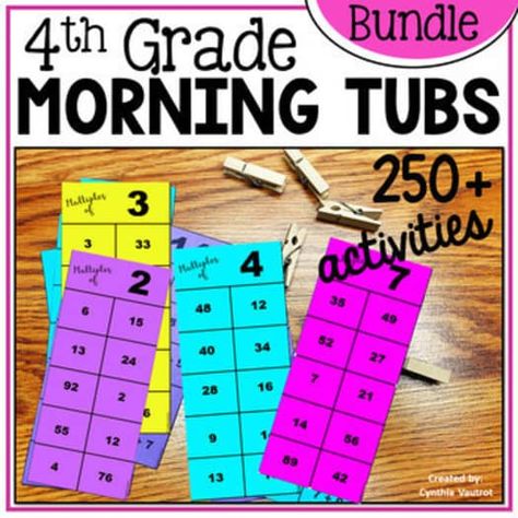 4th Grade Morning Tubs Work Bin Hands-on Activities - Bell Ringers Practice Critical Thinking Skills Activities, Math Bell Ringers, 4th Grade Activities, Morning Bins, Work Bins, Morning Tubs, Critical Thinking Activities, Indoor Recess, Bell Work