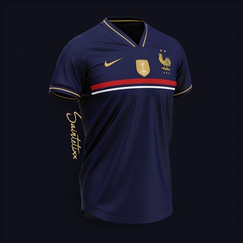 Stunning Nike France 2019 Concept Kits By Saintetixx - Footy Headlines France Kit, France Jersey, Team Shirt Designs, World Cup Jerseys, Football Team Shirts, France Football, Sports Jersey Design, Soccer Kits, Nike Football