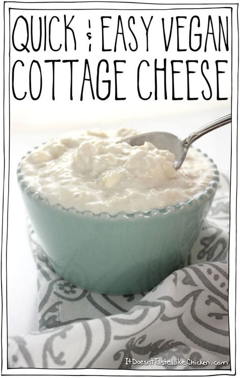 Vegan Cottage Cheese, Healthy Vegan Dessert, Vegan Tzatziki, Vegan Cheese Recipes, Quick Easy Vegan, Quick Vegan, Vegan Raw, Cottage Cheese Recipes, Dairy Free Cheese