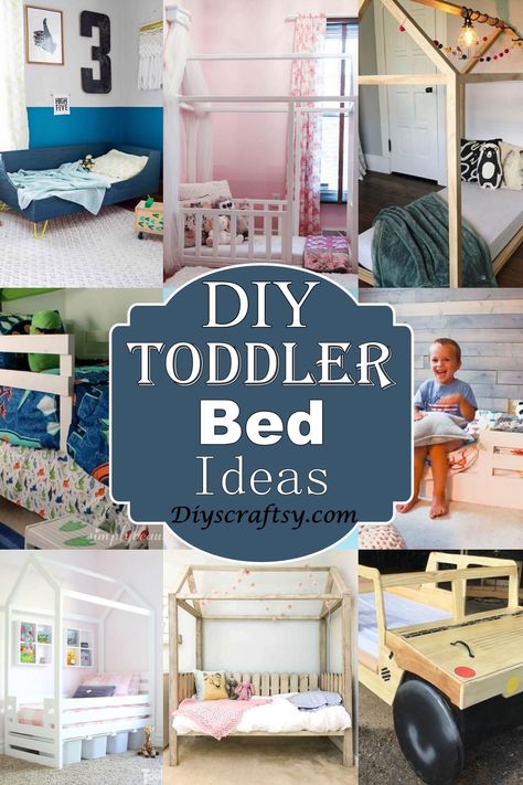 DIY Toddler Bed Ideas Toddler Bed Ideas, Modern Toddler Bed, Diy Twin Bed Frame, Toddler Twin Bed, Cool Toddler Beds, Toddler Platform Bed, Diy Twin Bed, Toddler Bed With Storage, Diy Kids Bed