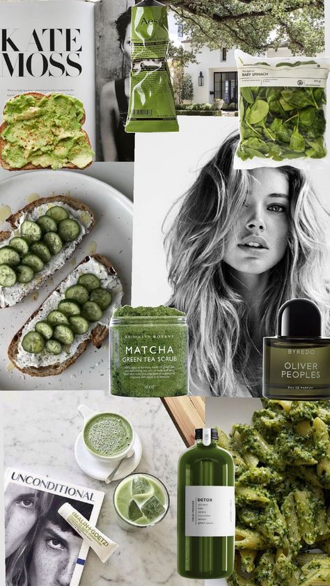 #green #aesthetic #matcha Matcha Green Tea Aesthetic, Wellness Newsletter Ideas, Wellness Aesthetic Moodboard, Green Health Aesthetic, Green Olive Aesthetic, Neutral Green Aesthetic, Matcha Moodboard, Green Aesthetic Matcha, Matcha Green Aesthetic