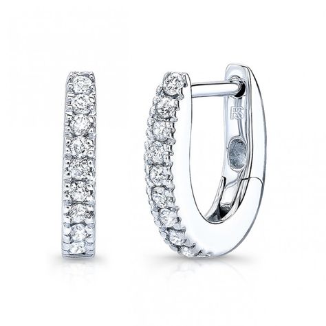 14K White Gold Diamond Huggie Hoops White Gold Hoop Earrings, Earrings White Gold, White Gold Diamond Earrings, White Gold Hoops, Luxury Earrings, Disc Earrings, Gold Diamond Earrings, Gold Diamond Jewelry, White Gold Earrings