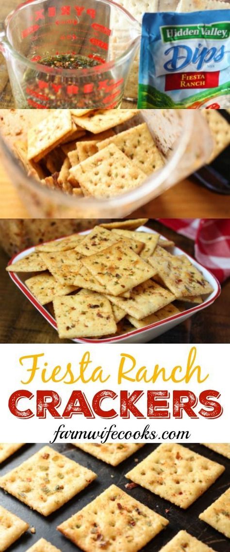 Fiesta Ranch Crackers are the perfect, easy snack recipe. Great for camping, card night or while watching the game! Ranch Snacks, Ranch Crackers, Lavash Bread, Seasoned Crackers, Card Night, Camping Desserts, Camping Snacks, Snacks Easy, Game Snacks