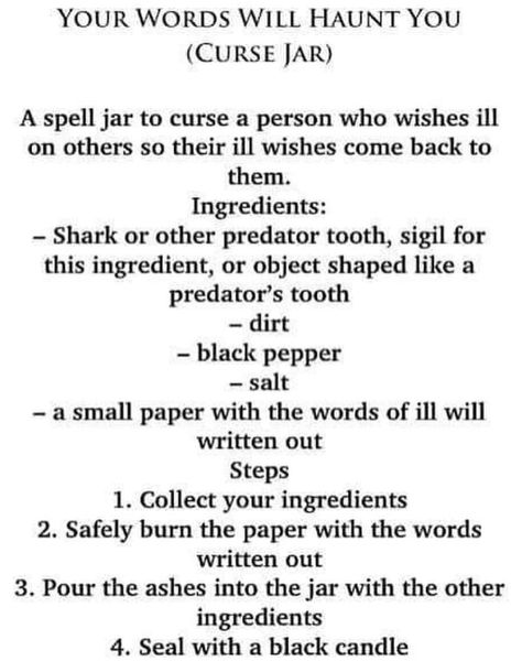 Black Magic Revenge Spells, Black Magic Curses, Cursing Someone Spell, Baneful Spells, Karma Spell Jar, Wicca Knowledge, Karma Spells, Baneful Magick, Necromancy Spells