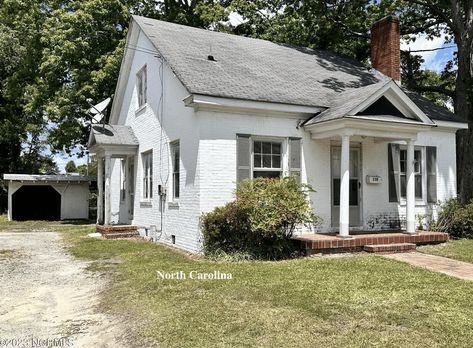 Under $100K Sunday - Circa 1940 North Carolina Starter Home Under $89K - Cute Brick Cottage - Old Houses Under $50K Starter Home Aesthetic, Dark Woodwork, Abandoned Mansion For Sale, Radiant Heating System, Outside Grill, Starter House, Brick Cottage, Abandoned Mansion, Antique Light Fixtures