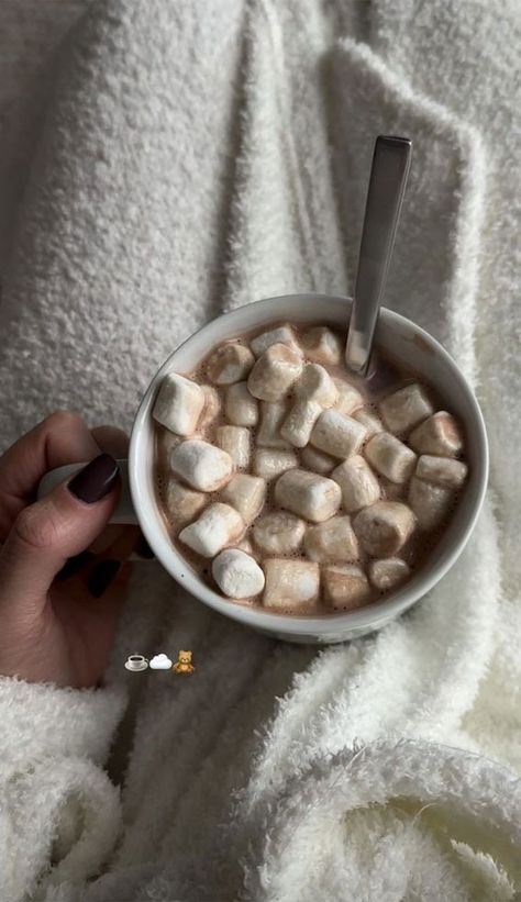 Snapchat Dessert, Chocolate Snapchat, Snapchat Pics, Cozy Weather, Snapchat Ideas, Hot Chocolate Marshmallows, Cosy Christmas, Delicacy Food, Chocolate Topping