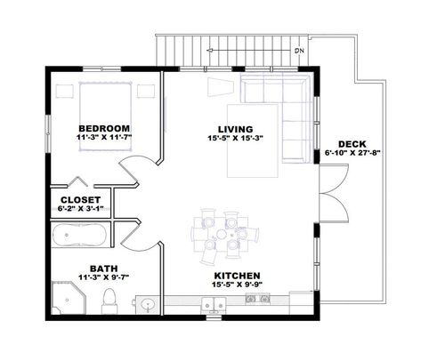 26' X 28' One Bedroom Garage Apartment PDF Architectural Plan With Materials List - Etsy One Bedroom Garage Apartment, One Bedroom House Plans, Loft Floor Plans, Architectural Plan, Garage Guest House, One Bedroom House, Garage Apartments, Apartment Floor Plans, Garage Apartment