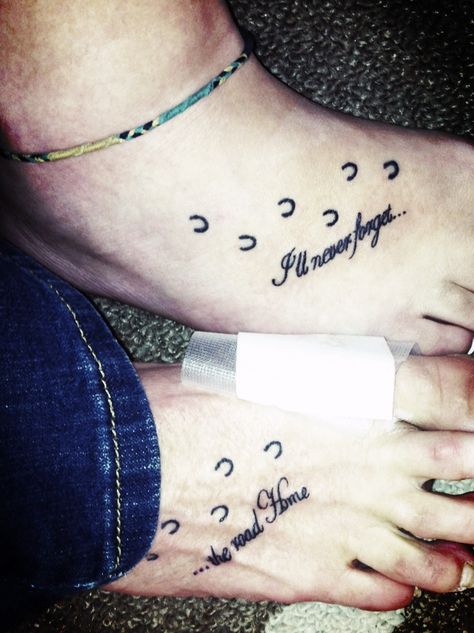 I like just the top foot for a horse remembering tattoo. Maybe something like that for when Indy dies Mother Daughter Tattoos Country, Matching Horse Tattoos, Meaningful Horse Tattoos, Matching Horse Shoe Tattoos, Sister Horse Tattoos, Mother Daughter Horse Tattoos, Western Matching Tattoos, Western Best Friend Tattoos, Best Friend Horse Shoe Tattoos