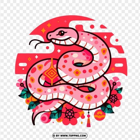 Chinese Year Of The Snake Tattoo, Angpao Imlek, Cute Snake Art, Year Of The Snake 2024, Snake Illustration Cute, Year Of Snake Design, Chinese Snake Art, Chinese New Year 2025 Snake Design, Chinese New Year Snake