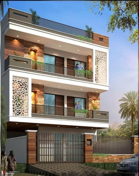 3 Storey House Design, Home Designs Exterior, Small House Front Design, Small House Design Exterior, Small House Elevation Design, House Design Exterior, Modern Exterior House Designs, Duplex House Design, Minimalist House Design