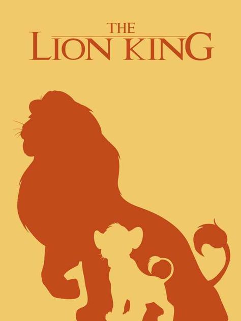 Silhouettes Disney, Disney Minimalist, Lion King Movie, Disney Silhouette, Disney Silhouettes, Il Re Leone, Lion King Art, Disney Posters, Film Disney