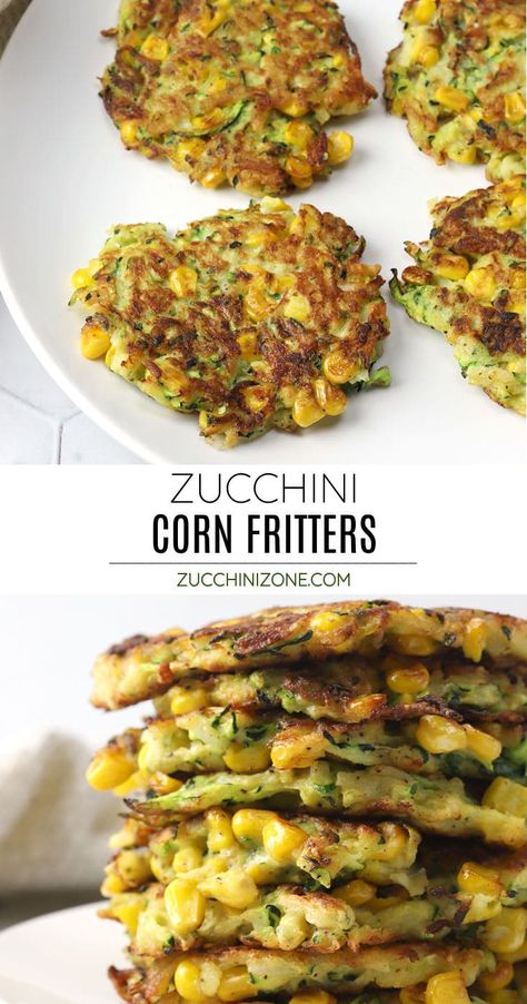 Zucchini And Corn Fritters, Corn Fritters Recipe, Zucchini Corn Fritters, Garden Zucchini, Zucchini Patties, Corn Fritter Recipes, Zucchini Corn, Grated Zucchini, Summer Zucchini