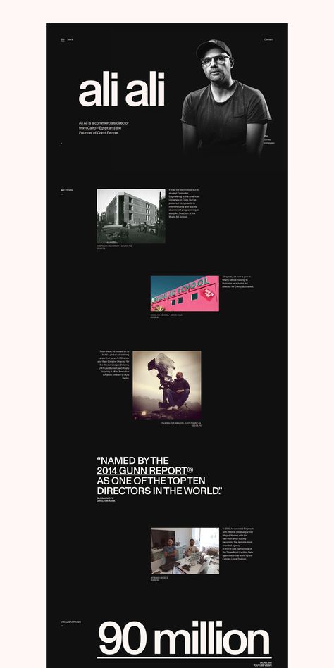 Ali Ali — Director's Portfolio on Behance Grain Overlay, Art Director Portfolio, Creative Director Portfolio, Photography Portfolio Website, Best Landing Pages, Portfolio Template Design, Cannes Lions, Portfolio Design Layout, Best Director