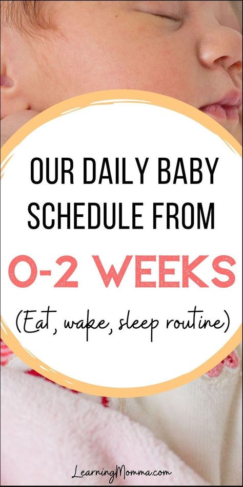 Daily Newborn Schedule For Sleep And Feeding - Birth Through 2 Weeks Old | This is the newborn schedule for feeding, sleep, and wake time that we followed for my second daughter from birth, through 1 week, and through 2 weeks old. This is the schedule of a breastfeeding mom. #babysleep #babyschedule #babyschedulenewborn #babywise Newborn Sleep Wake Schedule, Newborn Feeding Schedule First Week, 1 Week Old Baby Schedule, First Two Weeks With Newborn, Newborn Sleep Schedule 1 Week, Feeding Times For Newborns, First 2 Weeks With A Newborn, Moms On Call Schedule 0-2 Weeks, Newborn Schedule Breastfeeding