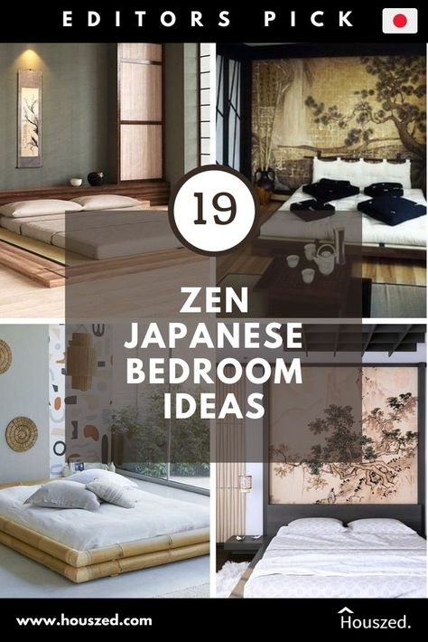 Get inspired with our Japanese Bedroom Ideas. Our images showcase the best bedroom styles from Japan, taking your style ideas to the next level ...Trust Houszed. #japanesebedroomideas #japanesebedroominteriordesign #japanesebedroominterior #japanbedroomideas #japanesebedroom #japanesebedroomideaszen #japanesebedroomideasmodern Cozy Farmhouse Bed, Japanese Floor Bed, Simple Bed Design, Japan Bedroom, Modern Japanese Bedroom, Bedroom Japanese Style, Japanese Bedroom Ideas, Asian Inspired Bedroom, Asian Style Bedrooms