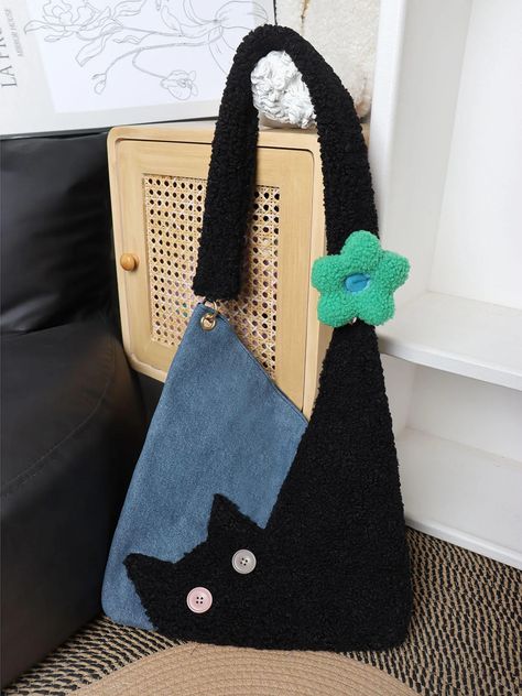 Bag Shapes Design, Diy Bag Aesthetic, Handmade Purses And Handbags Diy Bags, Cute Bags To Sew, Cat Sewing Projects, Bag Ideas Design, Unique Bags Diy, Cute Cat Accessories, Things To Sew And Sell