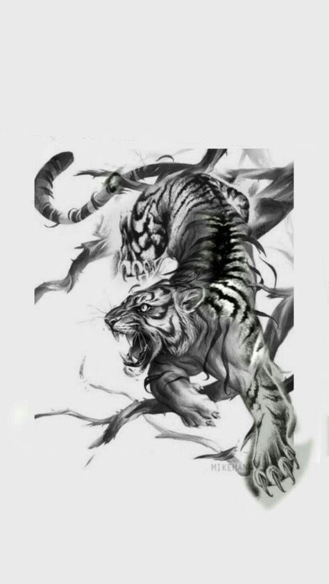 Full Tiger Tattoo, Climbing Tiger Tattoo, Big Tiger Tattoo, Japanese Tiger Drawing, Japanese Tiger Tattoo Design, Dragon Tiger Tattoo, Japanese Tiger Tattoo, Tiger Sketch, Tiger Tattoo Sleeve