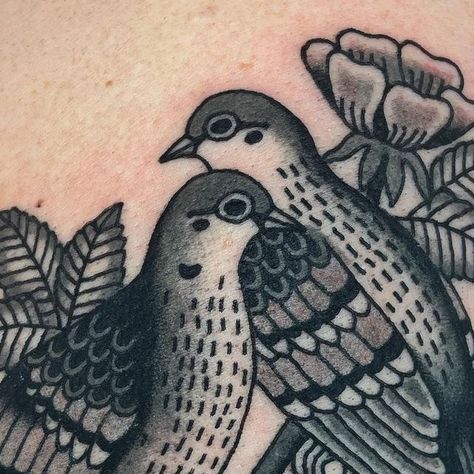 BECCA on Instagram: "Pair of mourning doves for Russ - thank you! Always honored to do memorial pieces🖤" American Traditional Dove Tattoo, Dove American Traditional Tattoo, Dove Tattoo Traditional, Dove Traditional Tattoo, Traditional Dove Tattoo, Morning Doves Tattoo, Memorial Dove Tattoos, Dove Memorial Tattoo, Memorial Art