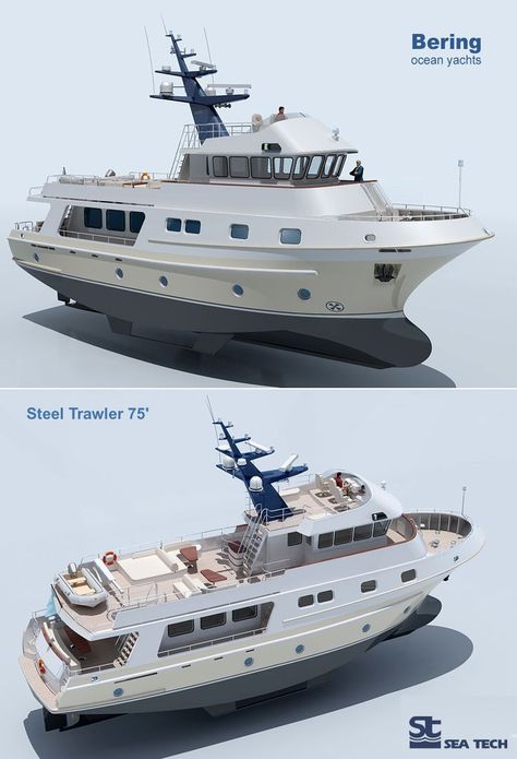 Expedition trawler yacht, 23 m. Exterior design: Sea Tech Ltd. Classification project: New Shipyard. Customer: Bering Ocean Yachts (USA) Yacht Architecture, Expedition Trawler Yachts, Explorer Yacht Concept, Yacht Club Architecture, Futuristic Yacht Concept, Water Vehicles, Trawler Yacht, Rc Boats Plans, Expedition Yachts