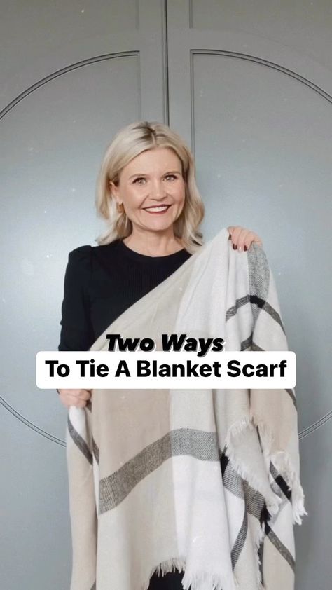 Scarves not only keep you warm but are a great accessory! What do you think? #styletips #styletipsforwomen #fashiontip #fashiontips… | Instagram Tying Blanket Scarves, How To Style Long Scarves, Tying A Blanket Scarf, Tie Blanket Scarf, How To Tie A Scarf As A Shawl, Tying Large Scarves, Styling A Blanket Scarf, Different Ways To Wear Scarves, Tie A Scarf Ways To