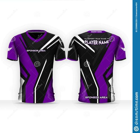 Asymmetric T-shirt Design For Online Gaming Or E-sports Player, Black And Purple Gaming T-shirt Stock Vector - Illustration of casual, sports: 220886326 Purple Jersey Design, Sport Jersey Design, School Sports Shirts, Volleyball Uniforms, Purple Games, Jersey Designs, Volleyball Jerseys, Sport Shirt Design, Sports Jersey Design