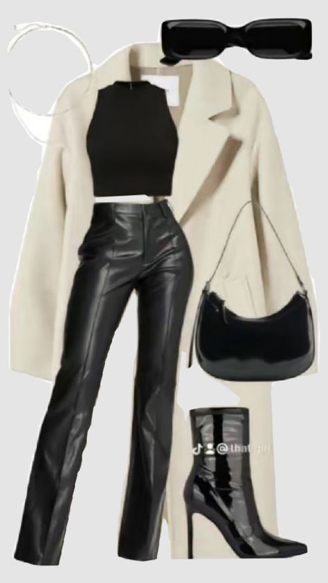 Leather Pants Outfit, Chique Outfits, Cold Outfits, Looks Party, Black Leather Pants, Fashion Mistakes, Outfit Inspo Fall, Mode Inspiration, Lookbook Outfits