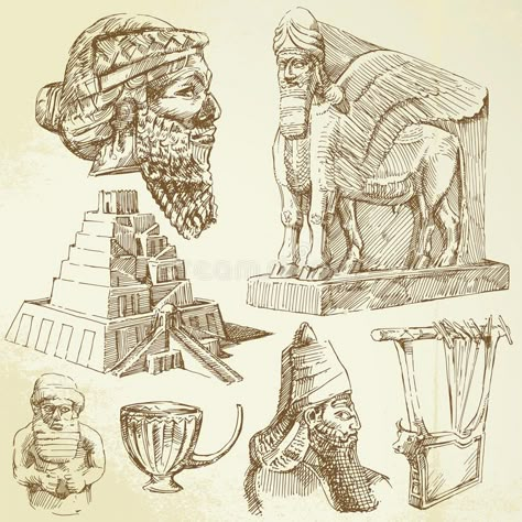 Ancient mesopotamian art. Hand drawn collection , #Affiliate, #art, #mesopotamian, #Ancient, #collection, #drawn #ad Mesopotamia Drawing, Babylon Art, Mesopotamian Art, Ancient Persian Art, Ancient Babylon, Ancient Sumerian, Ancient Drawings, Collection Illustration, Ancient Mesopotamia