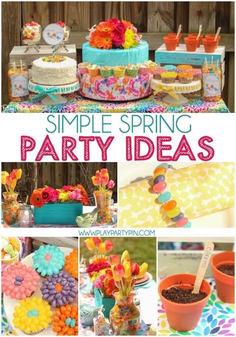 Love this it's a spring thing party with tons of spring dessert ideas, spring party games, and cute spring printables Spring Dessert Ideas, Spring Party Games, Spring Party Ideas, Spring Fling Party, Hospitality Ideas, Spring Theme Party, Spring Birthday Party, Spring Dessert, Spring Printables