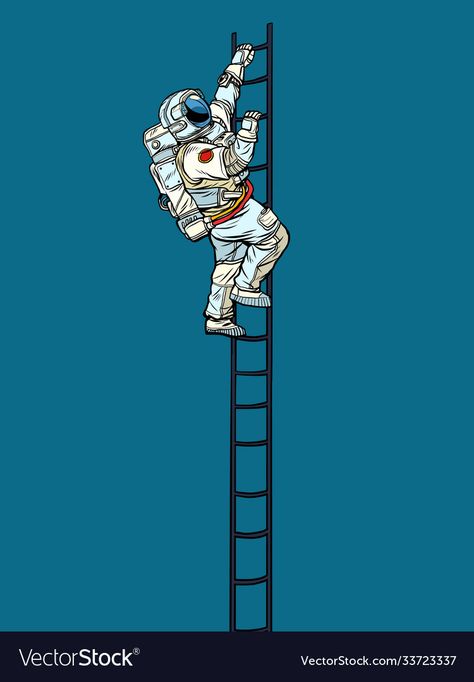 Climbing Stairs Illustration, Ladder Tattoo, Stairs Vector, David Tattoo, Retro Vector Illustration, Pop Art Retro, Kitsch Vintage, Retro Vector, 60s Style