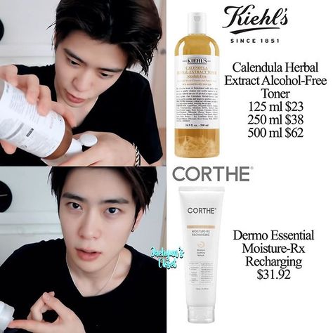 #jaehyun #skincare #routine #kiehl's #corthe #nct127 Kpop Beauty Tips, Alcohol Free Toner, Ethereal Makeup, Makeup Swatches, Health Skin Care, Cosmetic Skin Care, Body Skin Care Routine, Beauty Life Hacks Videos, روتين العناية بالبشرة