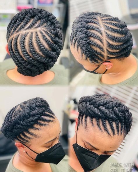 Twist updo small #naturalhair… | Instagram Two Strand Flat Twist Styles, Flat Twist Updo Natural Hair, Two Strand Twist Updo, Natural Hair Flat Twist, Cornrows Updo, Micro Braids Hairstyles, Latest Hair Braids, Ghana Weaving, Flat Twist Hairstyles