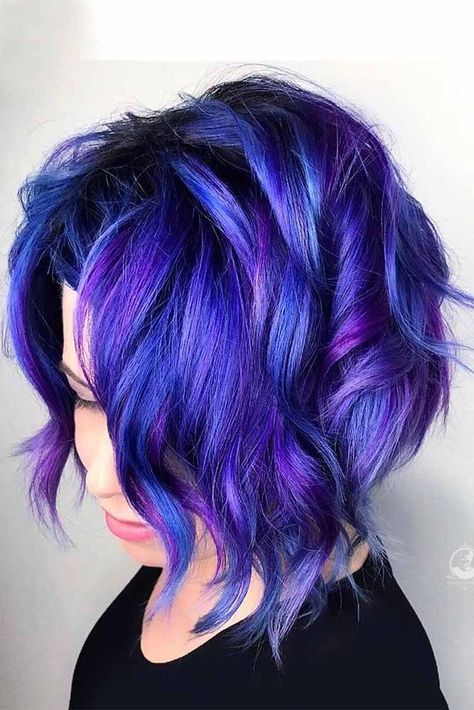 Purple Pastel Hair Color, Purple And Blue Hair, Hair Color 2017, Blue Purple Hair, Pastel Purple Hair, Blue Hair Highlights, Undercut Haircut, Dark Purple Hair, Blue Ombre Hair