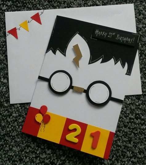 Handmade Birthday Card-21st,Harry Potter Theme Birthday Greetings For Kids, Carte Harry Potter, Pokemon Birthday Card, Harry Potter Birthday Cards, Harry Potter Cards, Harry Potter Fabric, Cumpleaños Harry Potter, Cool Birthday Cards, Harry Potter Kids