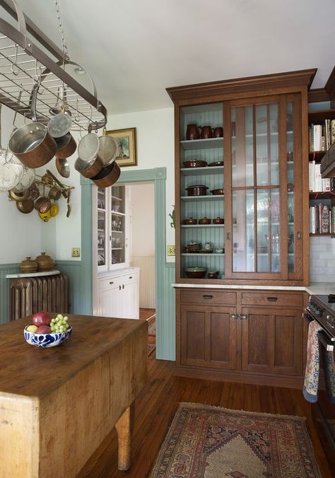 Designing my Kitchen: Inspiration for Phase II and a Phase I Plan – Land of Laurel Period Kitchen, Kitchen Restoration, Old Fashioned Kitchen, Butcher Blocks, House Restoration, Oak Kitchen Cabinets, Farmhouse Kitchen Cabinets, New Kitchen Cabinets, Kitchen Cabinets Makeover