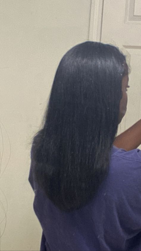 Black Women Healthy Hair, Healthy Hair Growth Black Women, Straighten Hair Black Women, Flat Ironed 4c Hair, Healthy Hair Black Women, Straight 4c Hair, Aesthetic Straight Hair, Flat Ironed Hair Black Hairstyles, Heatless Hairstyles For Long Hair