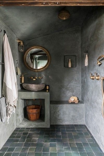 Half Bath Design, Urban Bathroom, Moroccan Bathroom, Industrial Style Bathroom, Concrete Bathroom, Industrial Bathroom, Interior Design Photography, Small Bathroom Makeover, Small Toilet