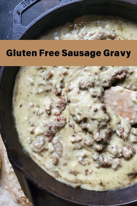 This gluten-free sausage gravy is the ultimate comfort food, perfect over biscuits or potatoes for any cozy gluten-free meal! Gluten Free Breakfast Gravy, Gluten Free Sausage Gravy Recipe, Gf Biscuits And Gravy, Gluten Free Beef Gravy, Gluten Free Biscuits Easy, Gluten Free Biscuits And Gravy, Gluten Free Sausage Gravy, Breakfast Gravy, Dairy Free Biscuits