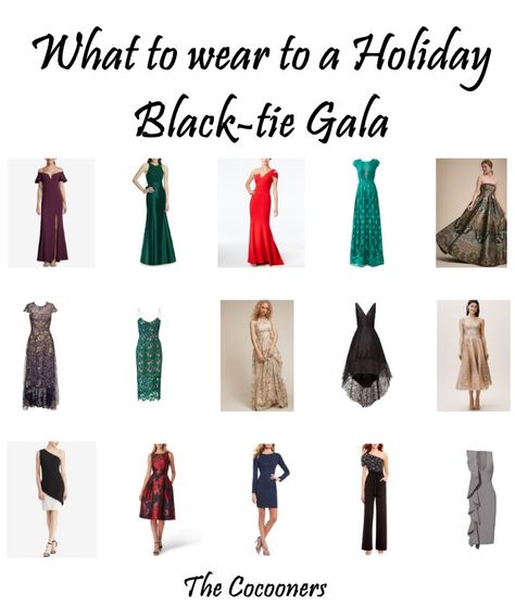 What to wear to a formal black-tie semi-formal cocktail holiday Christmas gala Black Tie Dress Code Women, Black Tie Christmas Party, Black Tie Christmas, Christmas Gala, Black Tie Dress Code, Party Dress Codes, Charity Gala, Black Tie Optional, Company Party