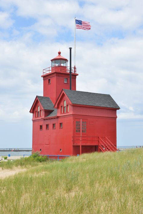 Big Red Lighthouse Holland Michigan, Holland Michigan, Light Houses, The Lighthouse, Dream Vacations, Lighthouse, Holland, Landscape Photography, Art Ideas