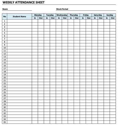 Daycare Attendance Sheet » The Spreadsheet Page Daycare Weekly Attendance Sheet Free Printable, Attendance Sheet In Excel, Attendance Sheets, Table Of Contents Template, Daycare Organization, Table Of Content, Attendance Sheet, 0 Number, Sign In Sheet