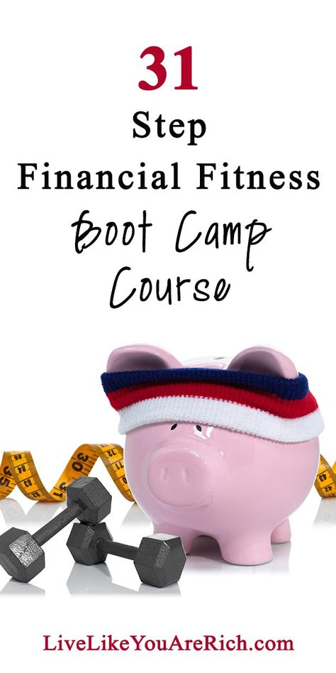 31 Day Financial Fitness Boot Camp Course. #livelikeyouarerich #financial #financialfitness #bootcamp #financialplanning #financialliteracy Fitness Bootcamp, Couponing For Beginners, Household Expenses, Financial Fitness, Savings Planner, Thrifty Living, Boot Camp Workout, Financial Abundance, Family Finance